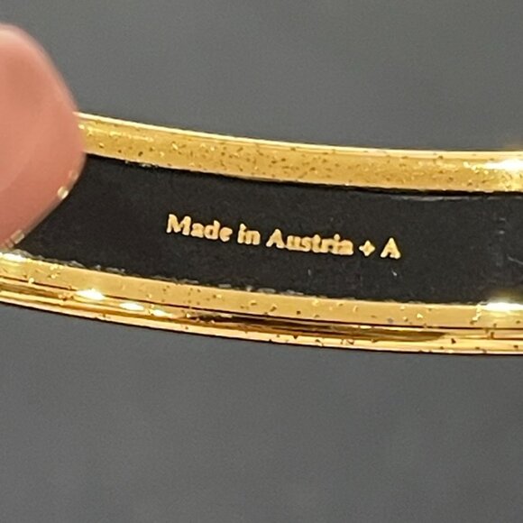Hermes Enamel Bangle Bracelet 2.5" Circumference Brown/Blue (116718) - Picture 5 of 6